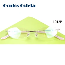 Простые Дизайнерские бизнес ультралегкие очки без оправы очки женские от близорукости, по рецепту очки