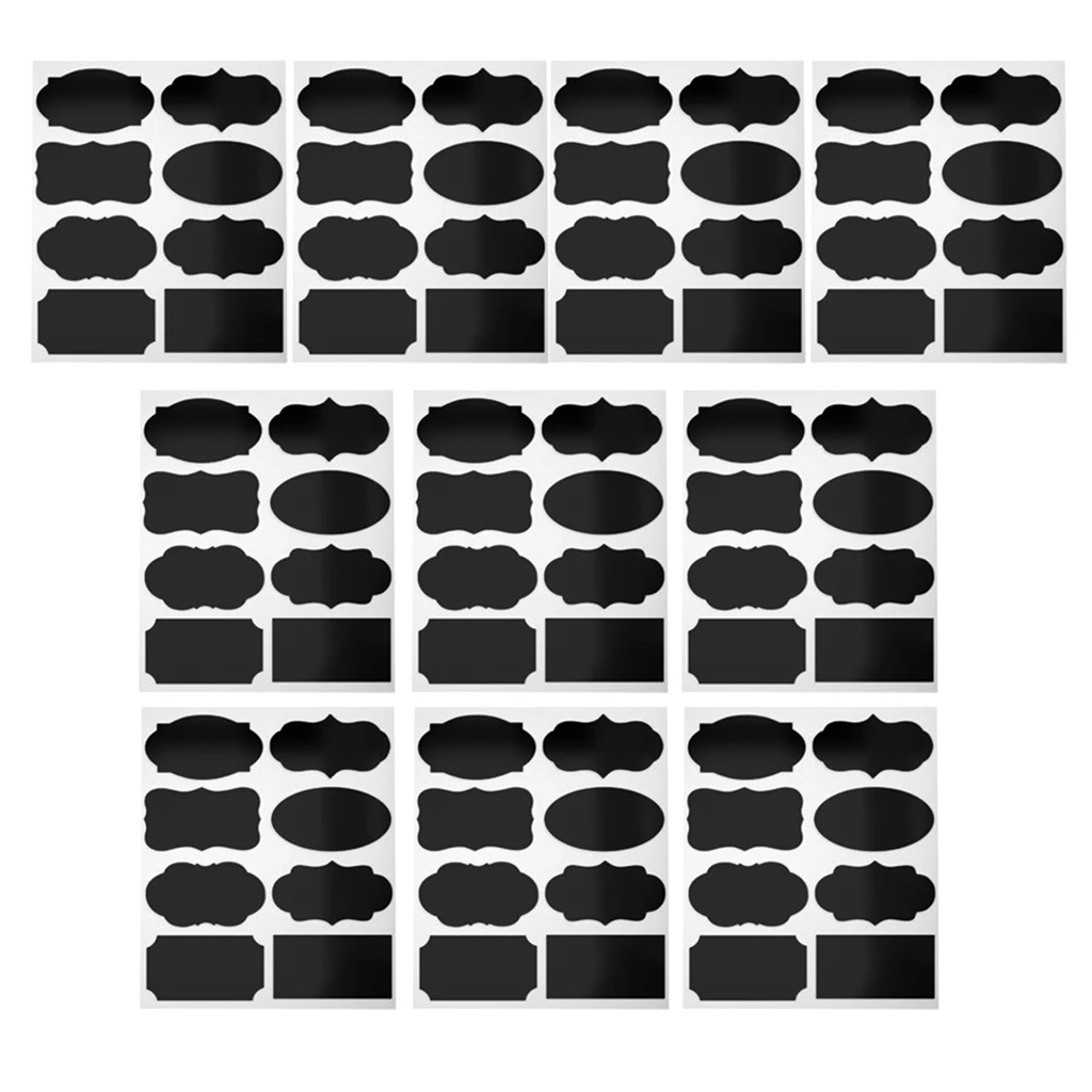 80 Pieces Reusable Chalkboard Blackboard Kitchen Label Wall Sticker Decal Jars Bottle Cup Chalkboard Stickers Home DIY Craft