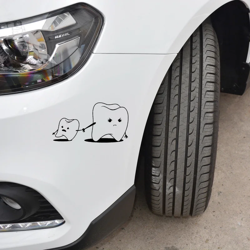 YJZT 19x10 см мультяшный плохой друг Забавный стоматологический юмор наклейка с