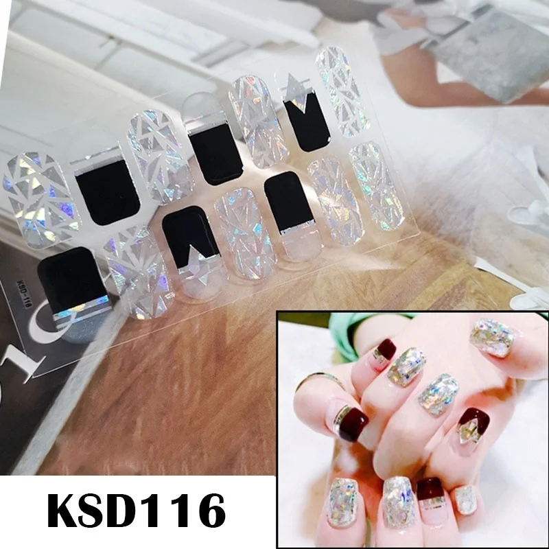 Леди KINDOM DIY стикеры 3D на ногти Nail Art Лазерная целлофановая блестки накладные ногти водонепроницаемый дизайн ногтей экологическая фольга для обертывания ногтей