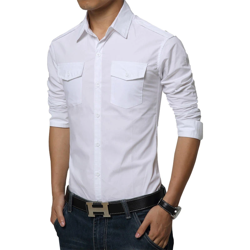 mens shirts with 2 breast pockets