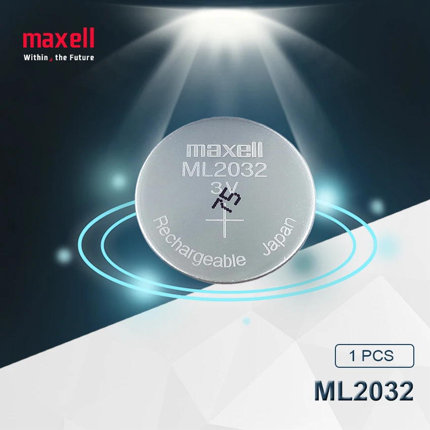 

1pc Maxell Original ML2032 3V Rechargeable lithium battery button cell button batteries (ML2032)