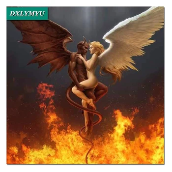 

3D DIY Diamond Painting Angel and demon Picture Rhinestone Cross Stitch Embroidery Set diamond Mosaic Home Decor Wall Sticker