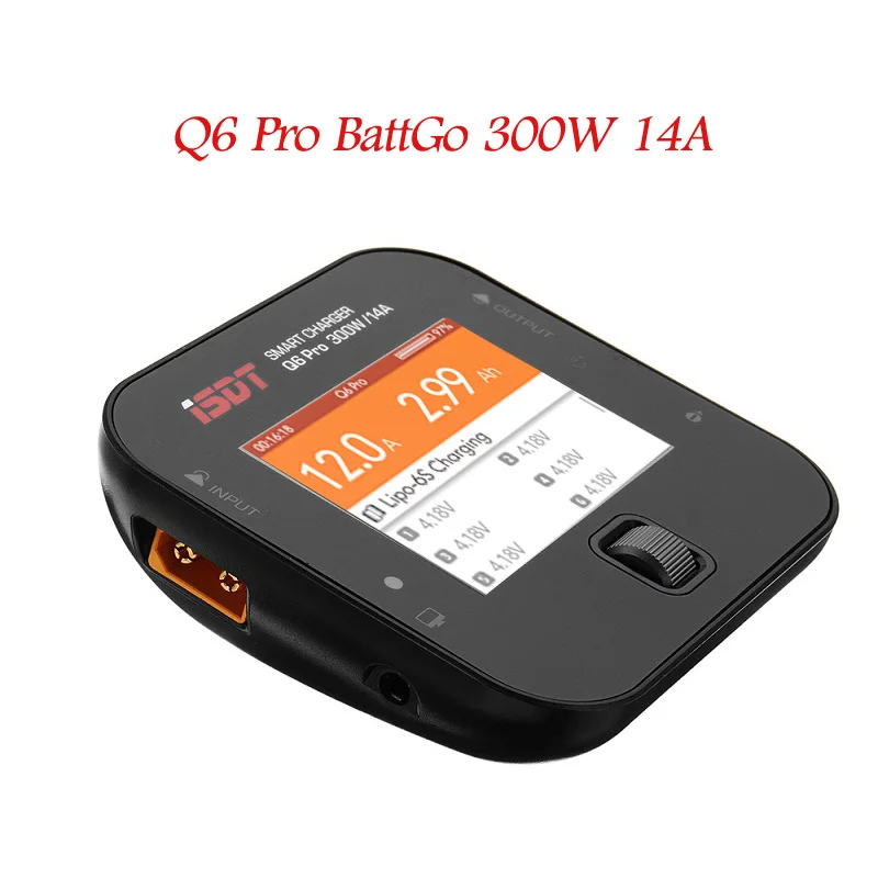 ISDT Q6 Pro BattGo 300 w/Q6 Lite 200W 12A карманное умное Цифровое зарядное устройство Lipo зарядное устройство для аккумуляторов для моделей RC 119g - Цвет: Q6 Pro BattGo