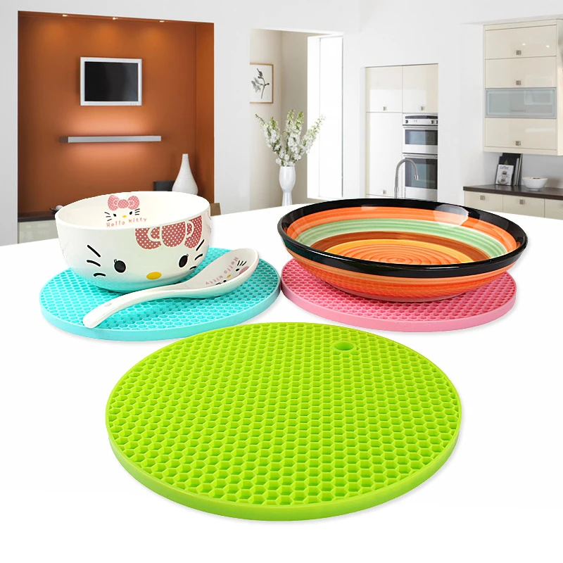 

Silicone Insulation Mat Non-slip Honeycomb Heat Resistant Placemat Tray Spoon Pad Drink Glass Coaster Cushion Kitchen Tool 1pcs