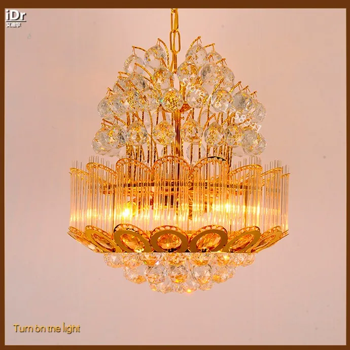 Золотая круглая хрустальная люстра в спальне уютная светодиодные лампы для ресторанов лампы люстры высокого качества Dia500mm