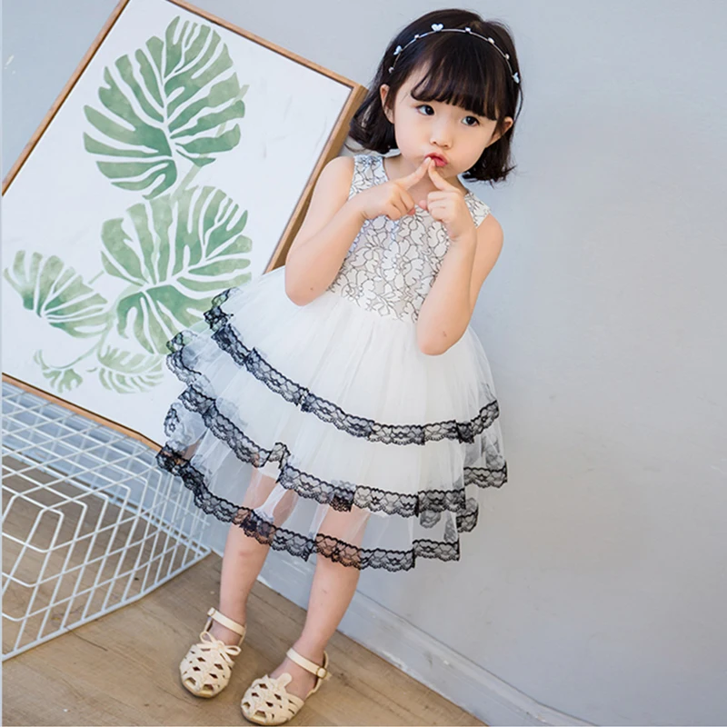 

3-8 Years Summer Kids Dresses For Girl Lace Girl Dress Costume Children Wedding Dress Flower Princess Birthday Party Casual Wear