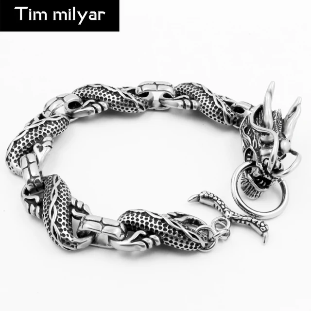 2017 New Dragon Charm Bracelets 316l Anium Steel Animal 2017 New Dragon Charm Bracelets 316l Anium Steel Animal For Men Lucky Vintage Rock