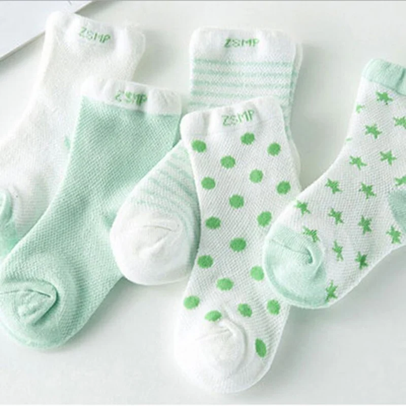 5 Pairs/pack spring summer Unisex Baby Boy Socks Mesh breathable Children Sock Cotton Kids Girl