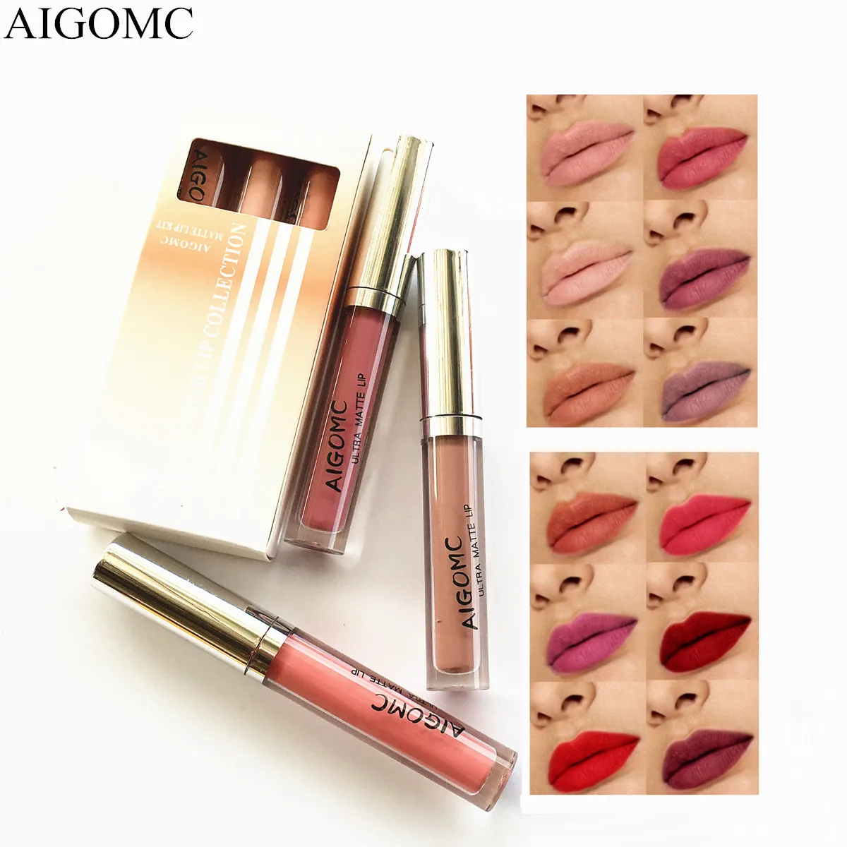 

AIGOMC Waterproof Matte Liquid Lipstick Moisturizer Smooth lipgloss Long Lasting Lip Gloss Cosmetic Beauty Makeup Lipstick