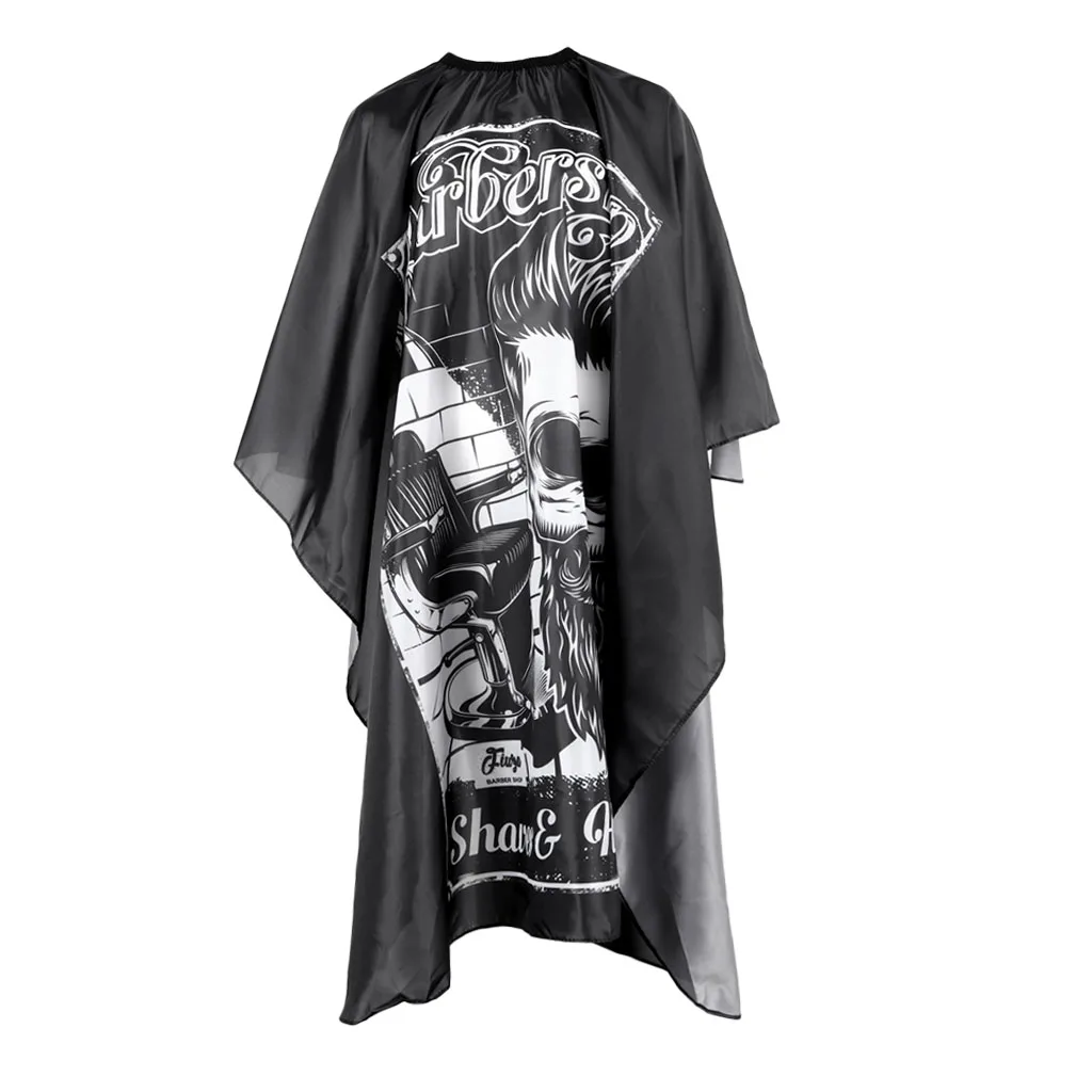 Professional Quality Hair Cutting Barber/Salon Cape Gown Apron With Hanging Hook, Black