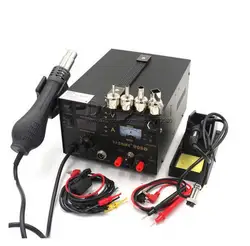 Saike 909D Station de soudage 3 en 1, pistolet à Air chaud, fer à souder 110V ou 220V Saike 909D Station de soudage 3 en 1, livraison gratuite 