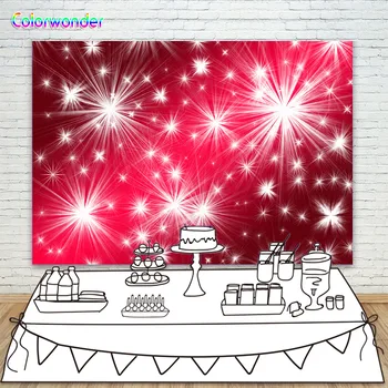 

Photography Background Twinkle Twinkle Stars with White Dots 7x5ft Red Gradient Backdrop for Christmas Party Photo Booth Studio