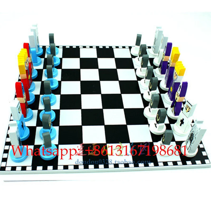 Шахматный набор, высокое качество, деревянный, для детей, красочный мультяшный персонаж, игра-головоломка для обучения детей, Intellligence, детский подарок