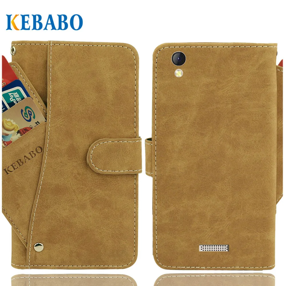 Кожаный кошелек BQ BQ-5008L Brave чехол 5 дюймов винтажный кожаный флип-чехол для