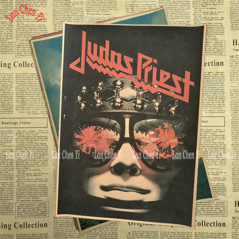 Светло-зеленый Judas Priest группа классический ностальгические матовые плакат на крафт-бумаге офис подарок столовая домашний Декор стикер дизайн - Цвет: Светло-зеленый