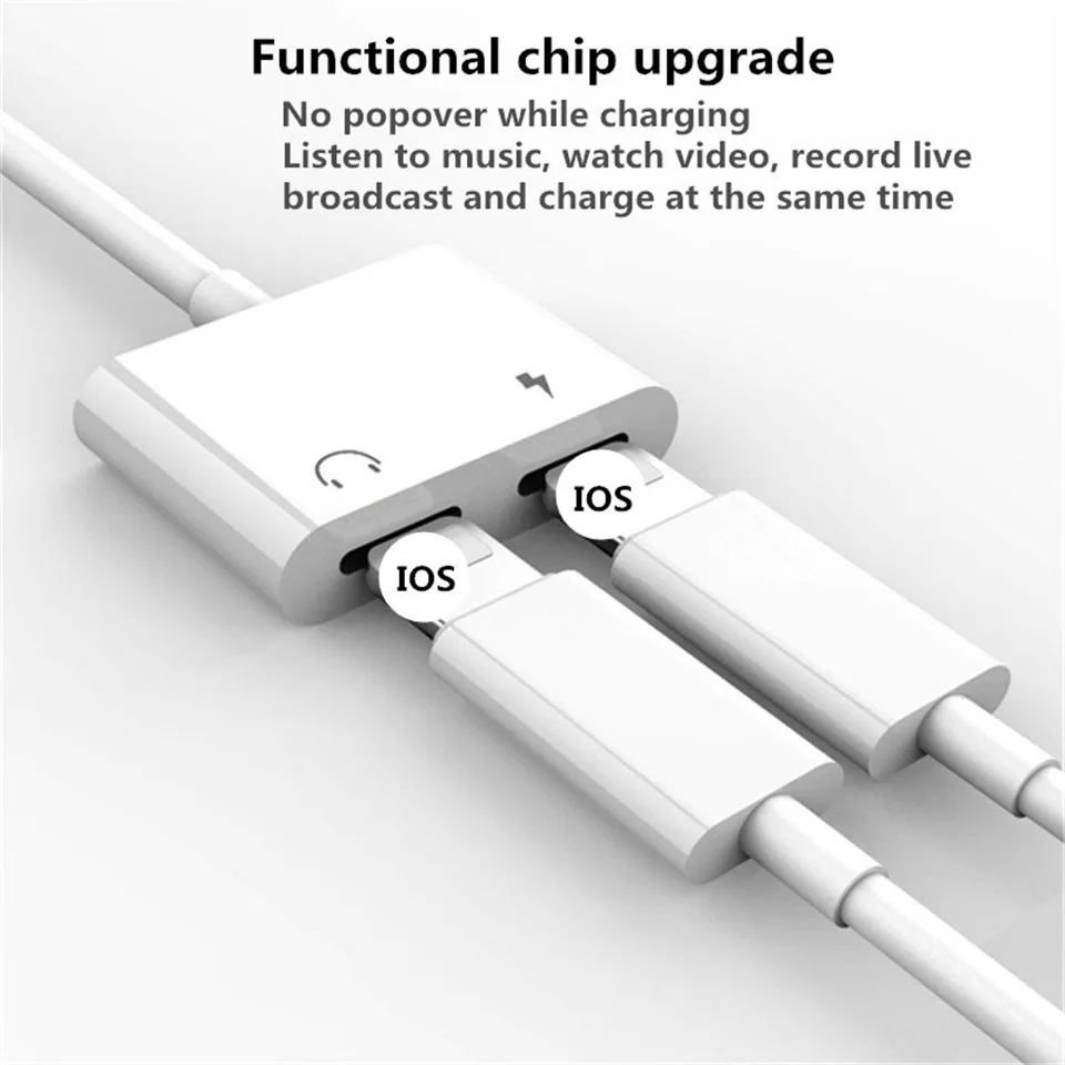 To 3.5mm Jack Headphones Adapter For Lighting Plug Play Music Audio Earphone USB Cable For iPhone XS X 7 8 Plus IOS 12.1 Adapter
