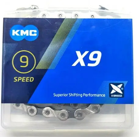 

KMC X9 X9.93 MTB Road Bike Silver Chain 116L 9 Speed Bicycle Chain Magic Button Mountain With Original box
