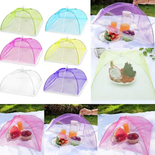 

6PCS Mesh Food Cover Dish Umbrella Collapsible Protector Tent Keep Out Flies Bug