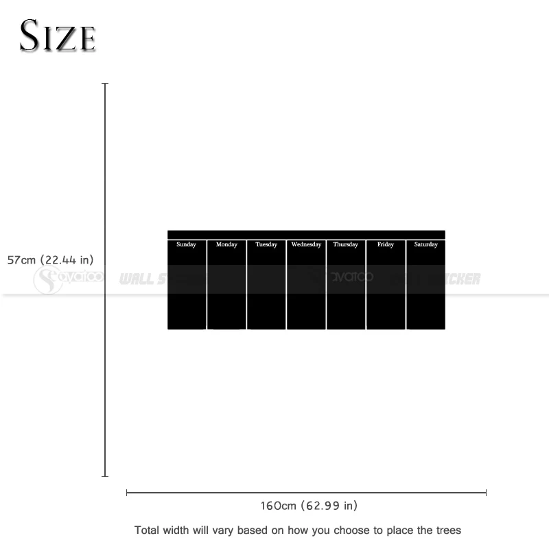 Большая неделя планировщик меловая доска черная виниловая доска наклейка на стену стикеры офисные календарные наклейки 57x160 см