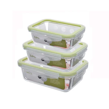 

Rectangle glass food container Microwave heated bento meal prep containers Food Storage Box school Lunch box for kids