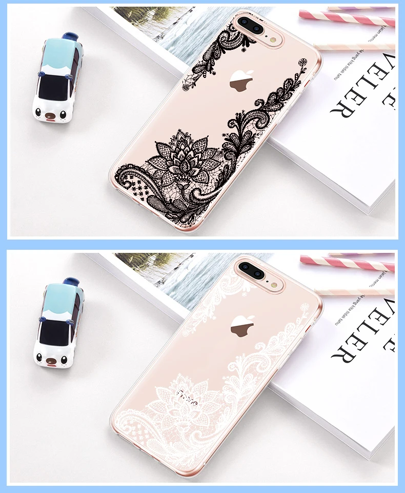 WeiFaJK чехол для телефона для iPhone 8, 7, 6, 6 s, для девочек, цветочный силиконовый чехол s для iPhone XS Max, XR, 8, 7, 6, 6s Plus, прозрачный мягкий тонкий чехол из ТПУ