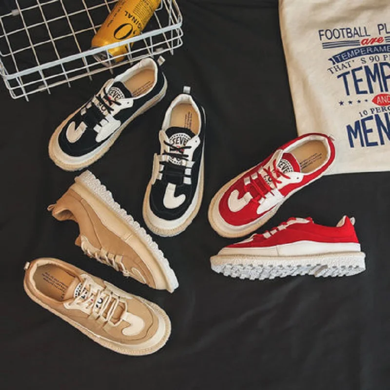 

2019 spring and autumn new canvas shoes women's wild color matching cross strap flat shoes