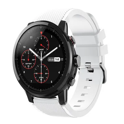 Для смарт-браслета Amazfit Stratos 2 2 s smart watch ремень силиконовые браслеты браслет ремень для xiaomi huami amazfit ремешок для samsung S3 - Цвет: White