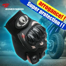 Super Quality ROBESBON Men Motorcycle Motorbike Racing font b Gloves b font Real EVA Protection Pad