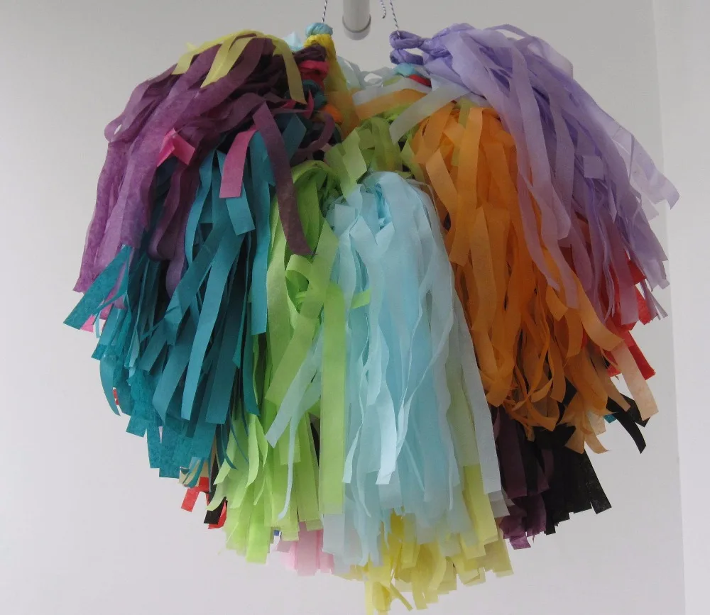 

50sheets (10package)Tissue Paper Tassel Garland 35cm,25CM long 12cm,25 width First Birthday Party new years eve decoration