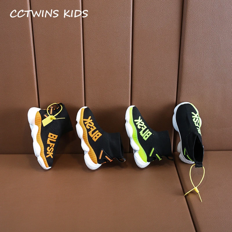 

Kids Shoes 2019 Autumn Fashion Girls High Top Socks Shoes Boys Running Sports Sneakers for Children Casual Black Trainers FH2467