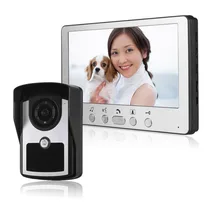 Apartamento Sistema de Intercomunicación Con Cable de 7 “Color Video de La Puerta Sistema de intercomunicación Del Teléfono HD Cámara de Visión Nocturna Timbre Seguridad Para El Hogar
