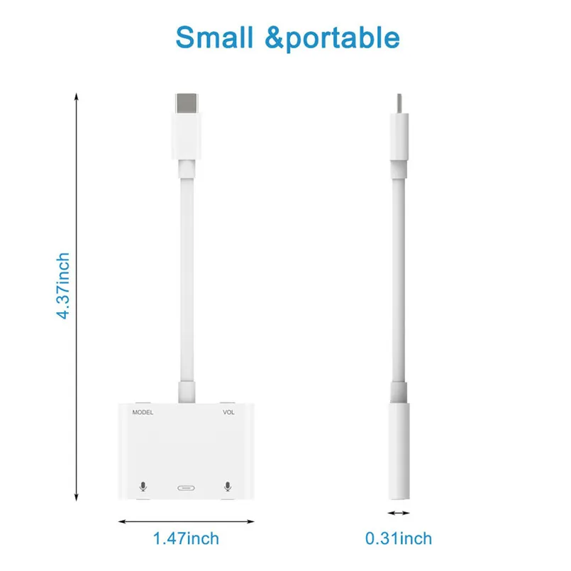 Voice Change USB-C Sound Adapter External Stereo Sound Card Headphone Speaker Aluminum Alloy Audio Cable Adapter 40AP2311