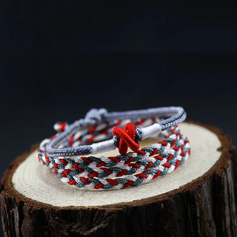 

Handmade TFboys Same Style Multi Color Tibetan Buddhist Braided Bracelets Knots Lucky Sansei Red Rope Bangle Women Men Bracelets