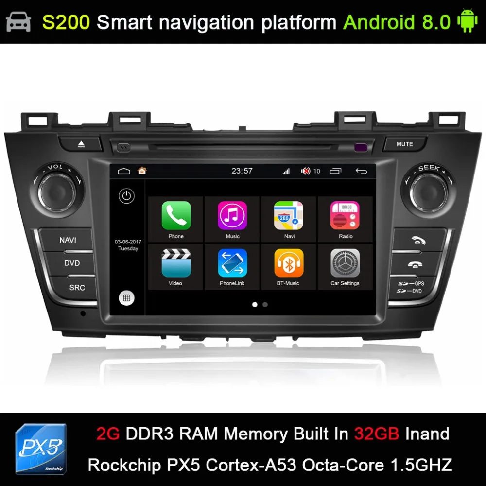 

Android 8.0 system PX5 Octa 8-Core CPU 2G Ram 32GB Rom Car DVD Radio GPS Navigation for Mazda 5 Mazda5 2009-2012