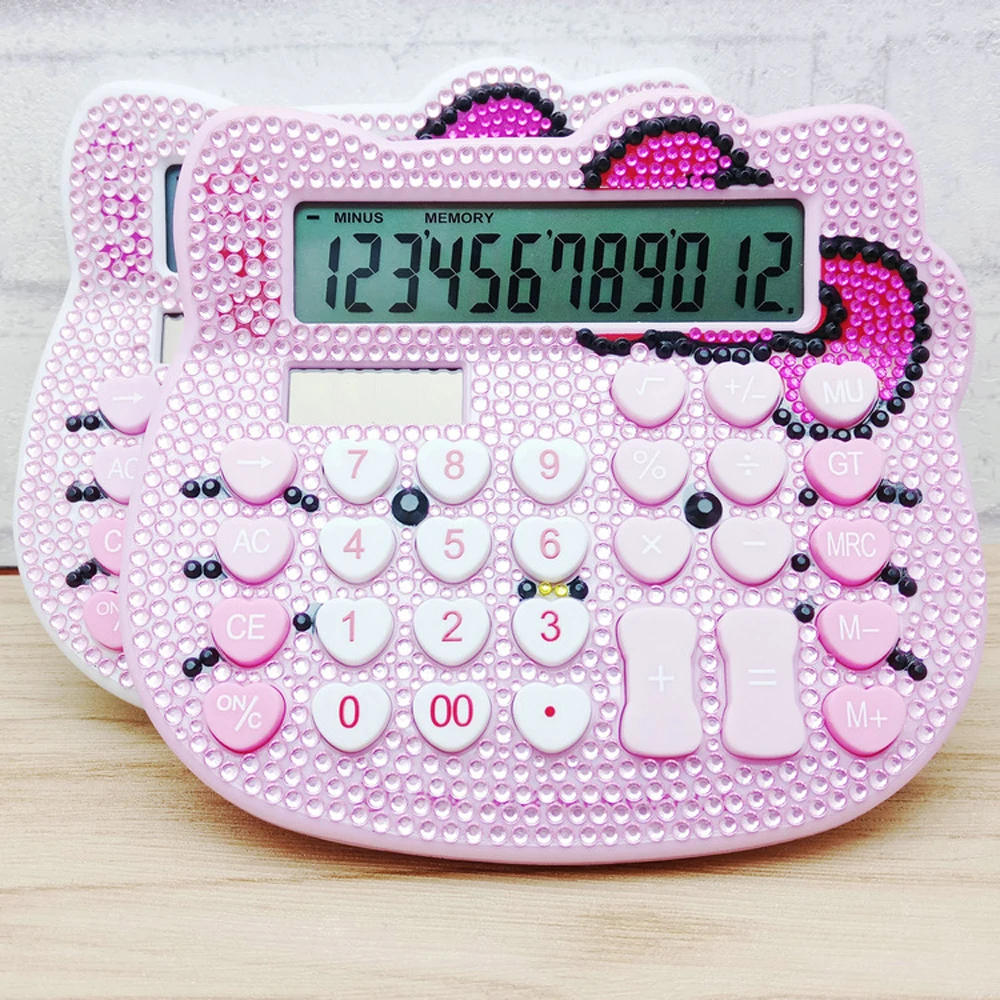 

CHIPAL Kitty Diamond Scientific Calculator Solar Energy AAA Battery 2in1 Power Supply 12 Digit for Office Mathematics for Kids