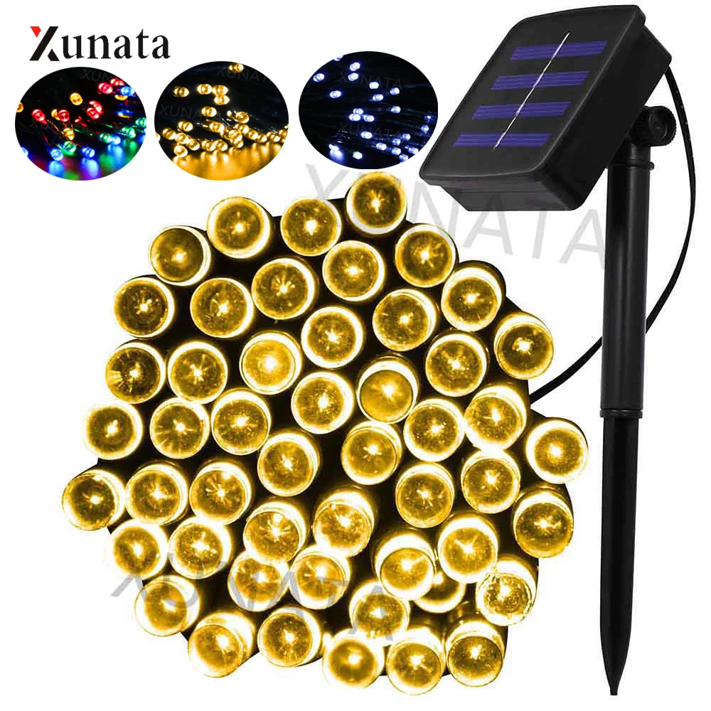 

100/200 Solar LED String Fairy Waterproof Lighting String Christmas Garden Outdoor Light 10/20m Curtain Light Lamp Street Decor