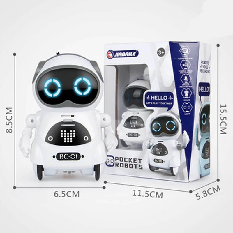 RC Robot Pocket Intelligent Interactive Talking Dialogue Voice Recognition Record Singing Dancing Telling Story Mini Robot Toy