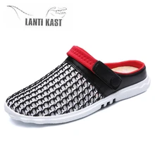 Мужская и Женская водонепроницаемая обувь; сандалии; Летняя Пляжная дышащая обувь на плоской подошве; мужские Нескользящие дышащие тапочки; zapatillas hombre