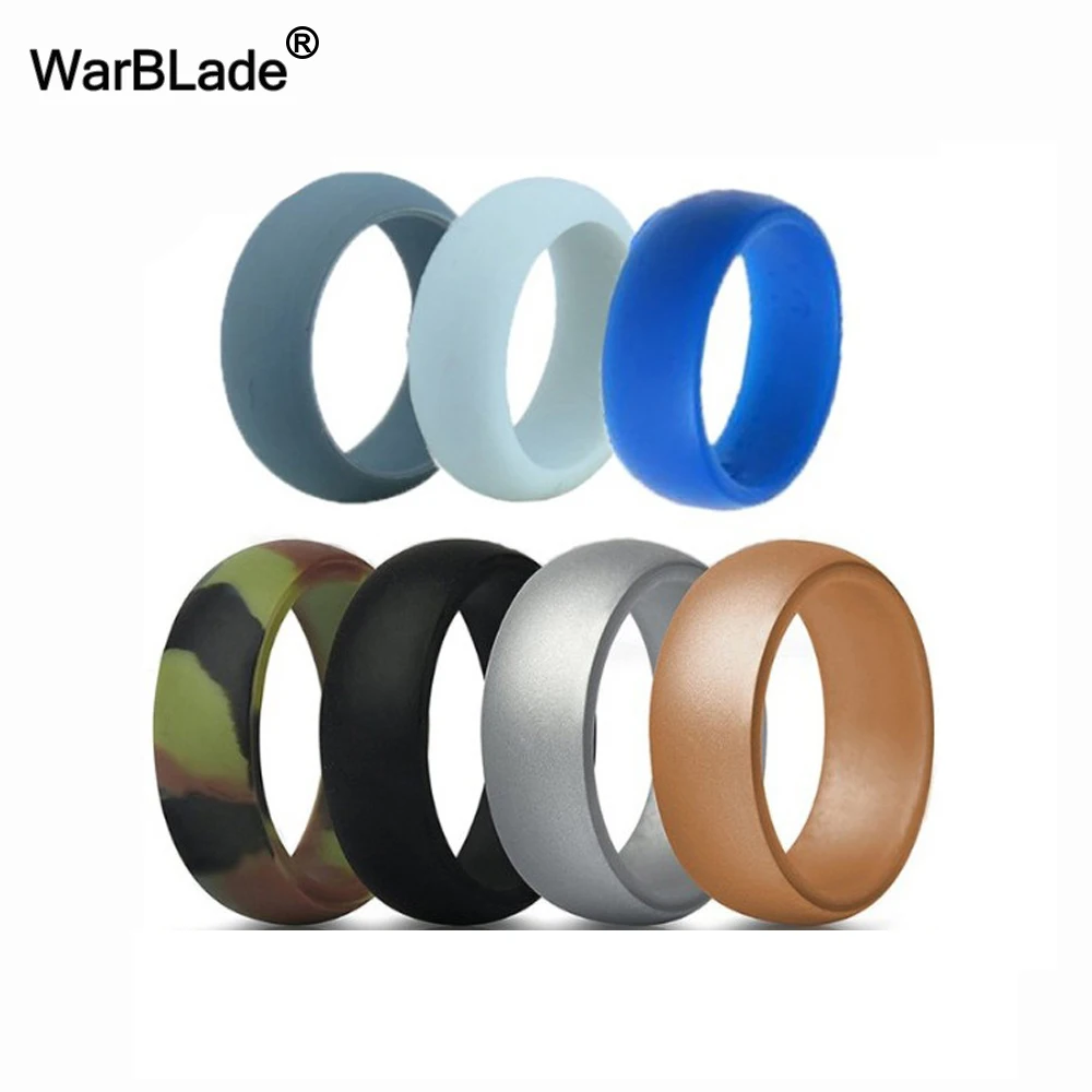 16 Styles 7pcs/set Food Grade FDA Silicone Ring For Men Women Wedding Rubber Bands Hypoallergenic Flexible Silicone Finger Ring