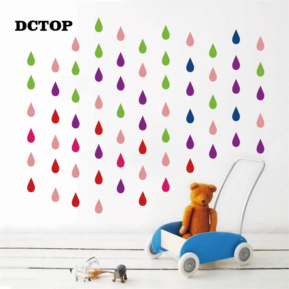 الصغيرة القابلة للإزالة قطرة المطر جدار ملصقا ل خزانة الثلاجة الطفل الاطفال غرفة الأطفال غرفة نوم غرفة المعيشة المنزل الديكور الشارات