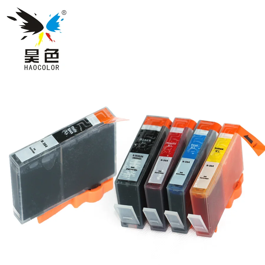 HAOCOLOR 5 pcx for HP 364 XL hp364 HP364XL ink cartridge with chip For hp Photosmart Wireless