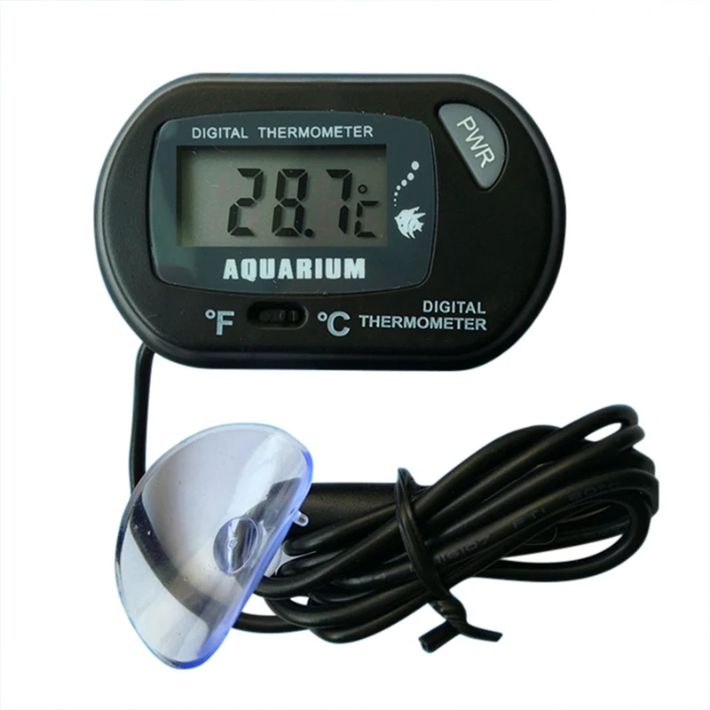 Аквариумный аквариум Цифровой термометр от производителя Цельсия, Фаренгейт преобразования температуры 1,5 в кнопка батареи