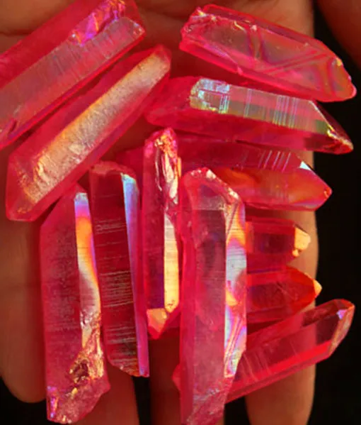 10Pcs rainbow aura quartz crystal bismuth titanium silicon Specimen