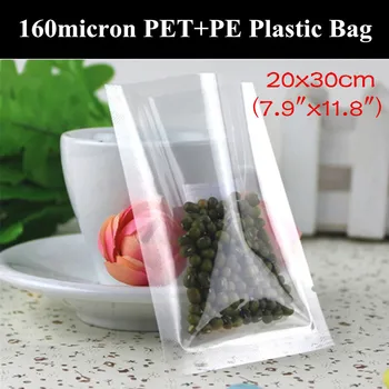 

50pcs 20x30cm (7.9"x11.8") 160micron 3 Sides Sealing Plastic Storage Bag Heat Sealed Vacuum Plastic Bag Open Top Vacuum Bag