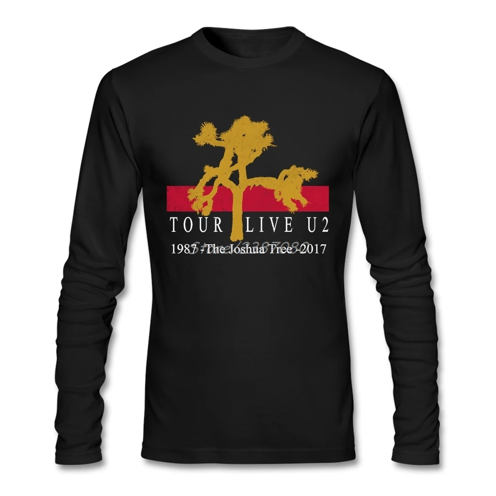 U2 The Joshua Tree Tour футболка сумасшедшая онлайн с длинным рукавом на заказ футболки с круглым вырезом