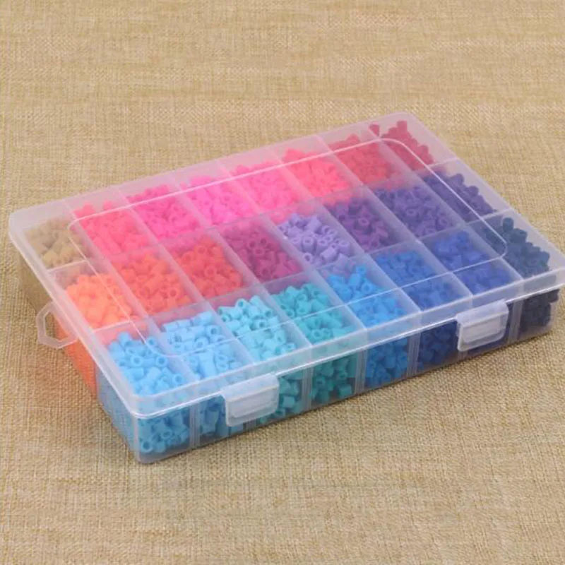 

perle hama Box Set Perler Beads Hama Beads 5 MM 24 Colors DIY Creative Puzzles Tangram Puzzle Baby Board Child Education