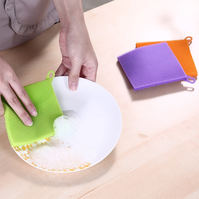 Magic Cleaning Brushes Silicone Dish Bowl Scouring Pad Pot Pan Easy to