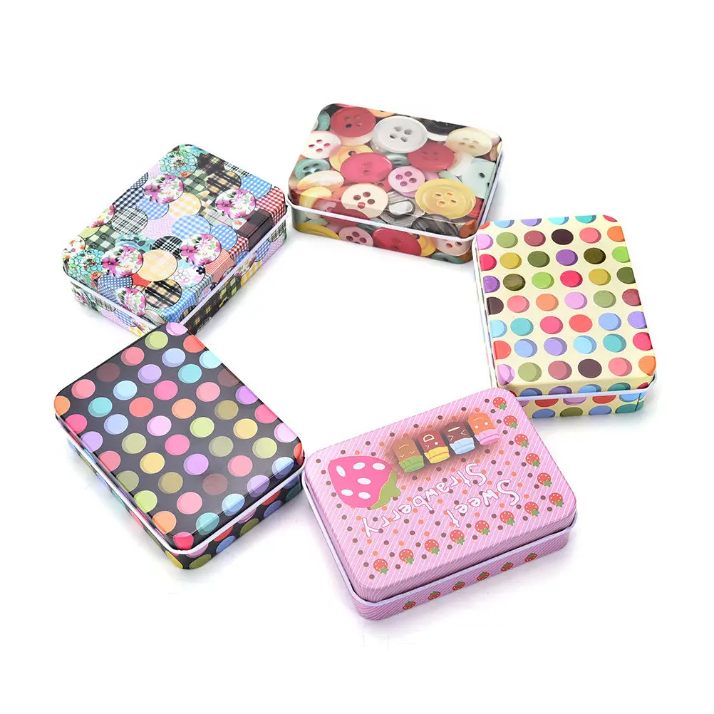 

Colorful Mini Tin Box Candy Sealed Jar Gift Packing Box Jewelry Storage Boxes Coin Cans Desk Organizer