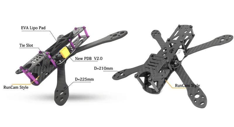GE-FPV-системы ge-5 V2.0 225 мм 4 мм рычаг углеродного Волокно Racing Рамки комплект W/5 В Выход PDB для DIY RC модели FPV-системы Камера Drone